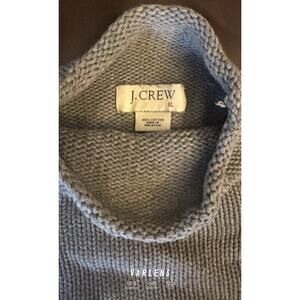 VTG J Crew Heavy Cotton Sweater Mens XL Grey Roll Neck Oarsman Fisherman 90s
